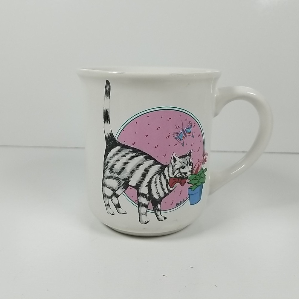 Chadwick-Miller, Inc. 1985 Bow Tie Collection Summer Tabby Cat "Cat In Bow Mug